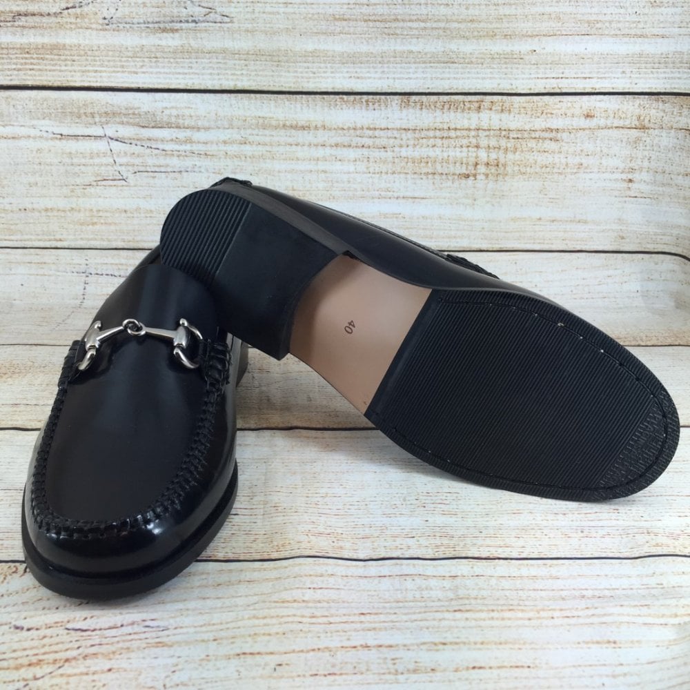 4413 Black High Shine Bar Loafer