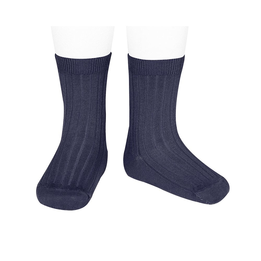 2.016/4 Condor Short Ribbed Socks Navy