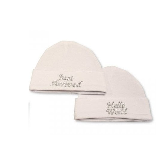 Newborn Baby White Cotton Hat Pack Of 2