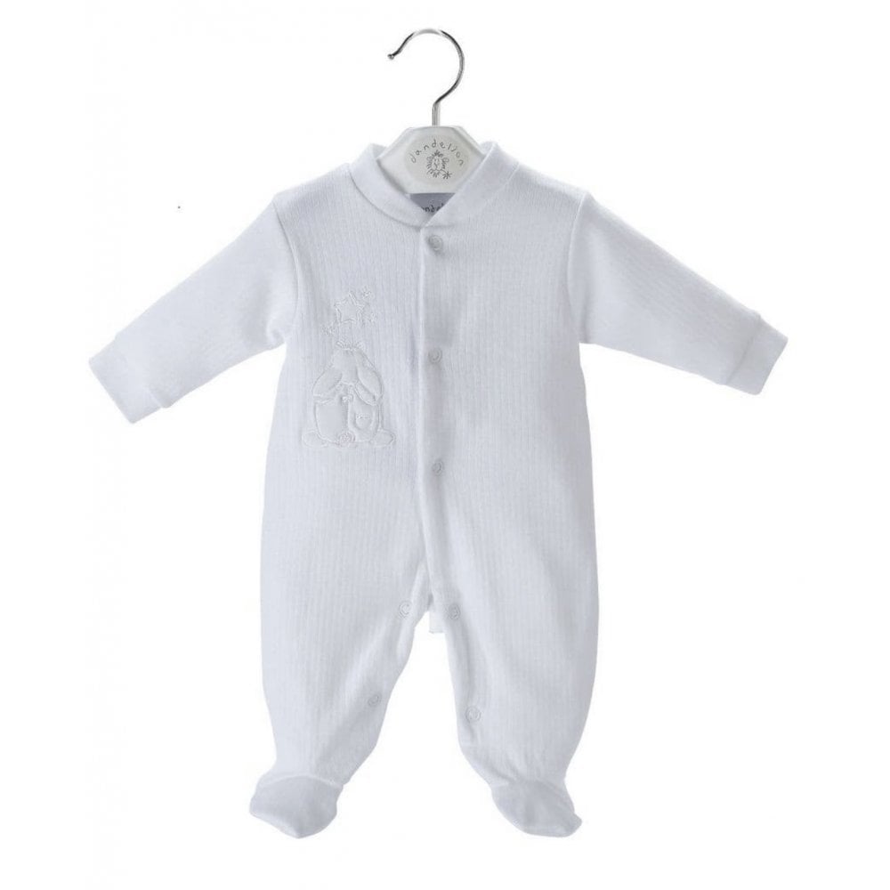 A20355 White Ribbed Babygrow