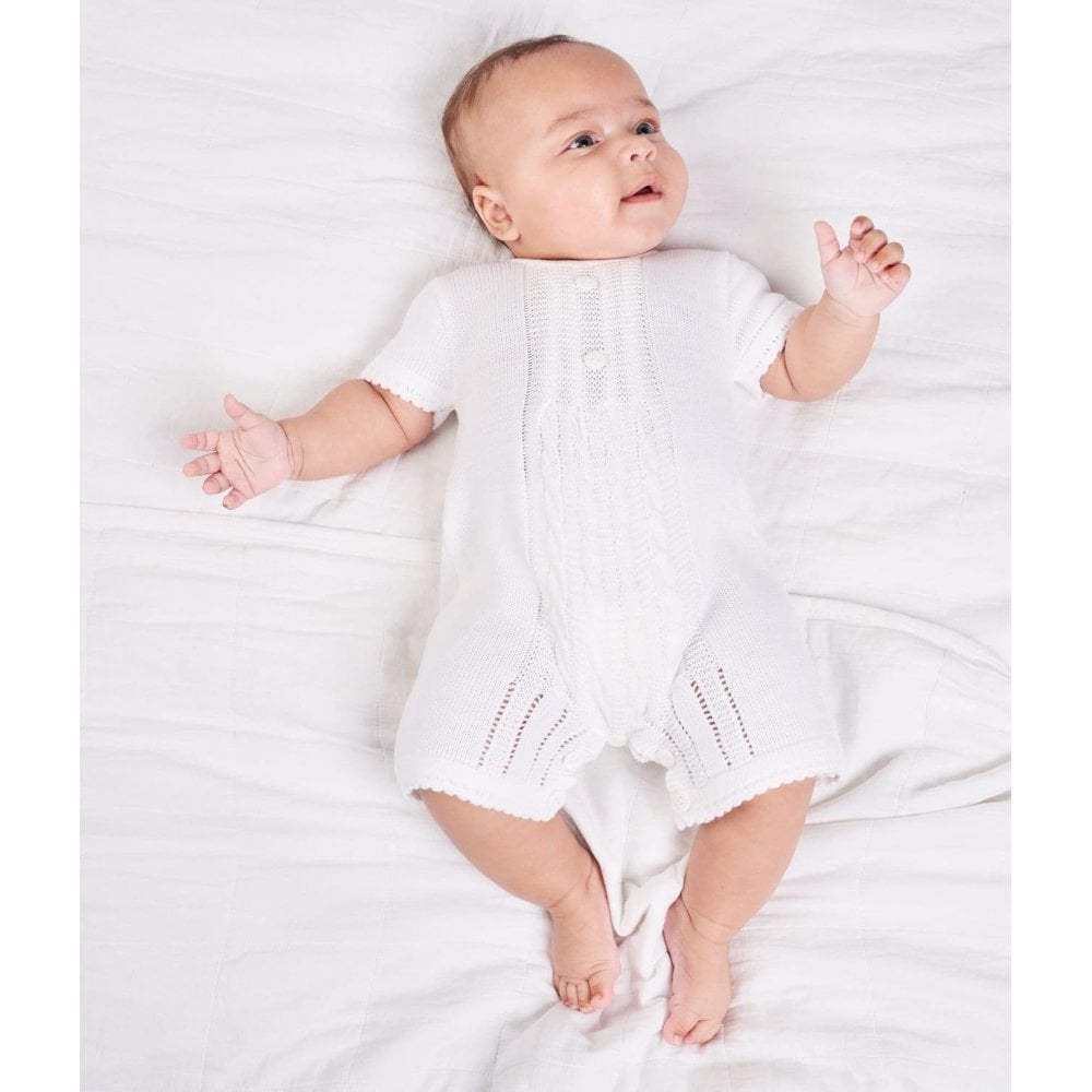 A1578W Unisex Baby Romper White