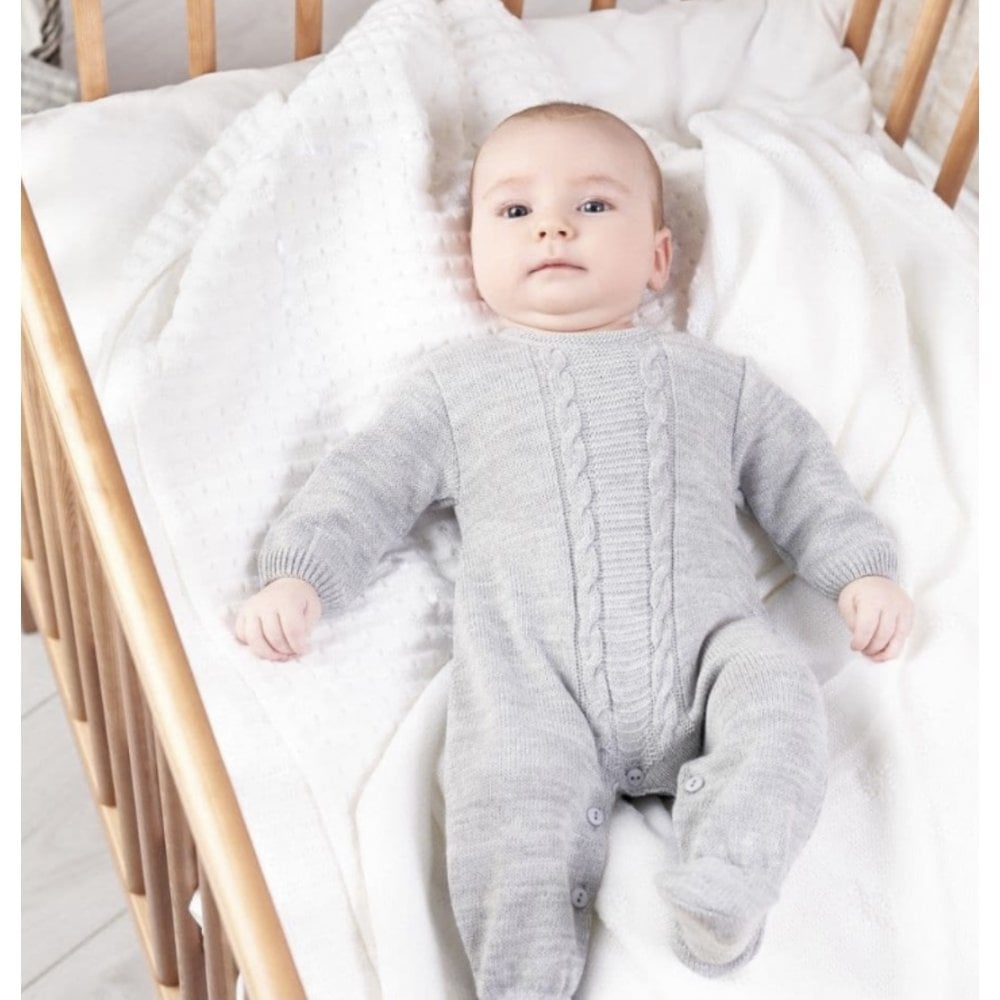 A2623 Grey Knitted Babygrow