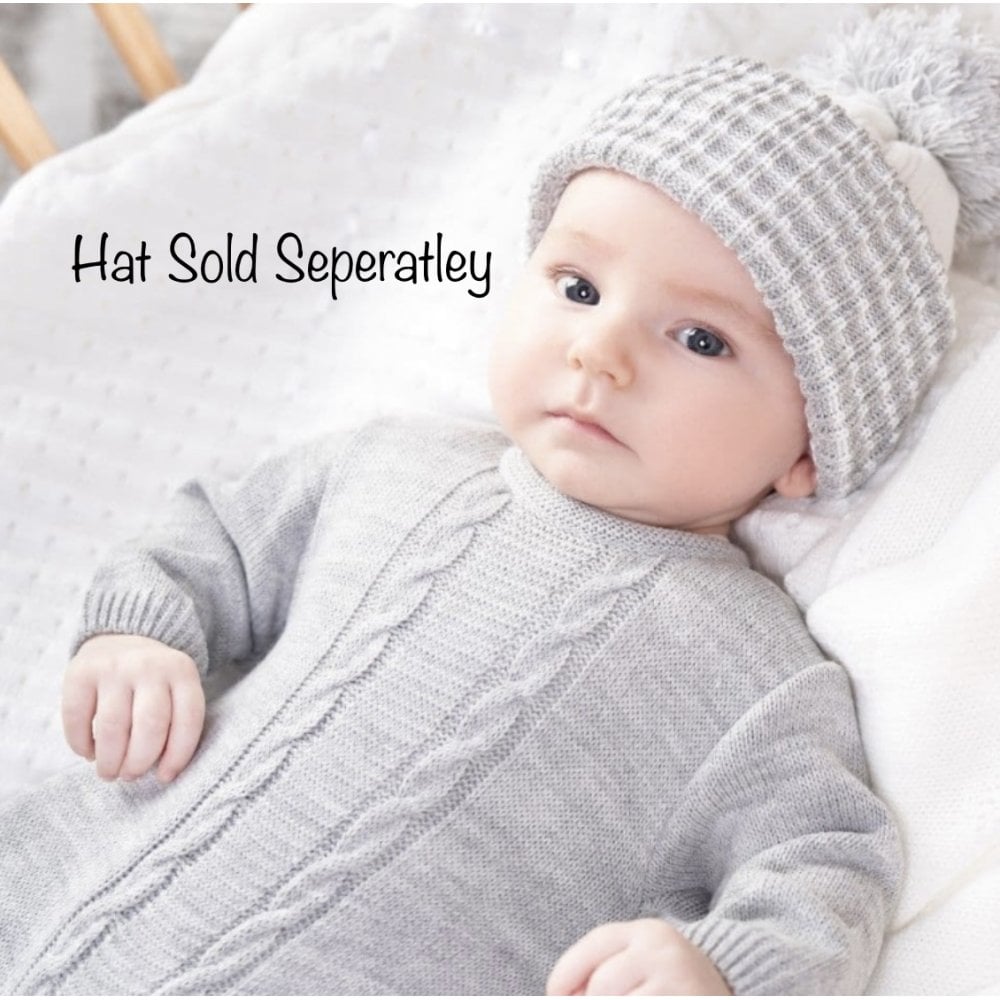 A2623 Grey Knitted Babygrow