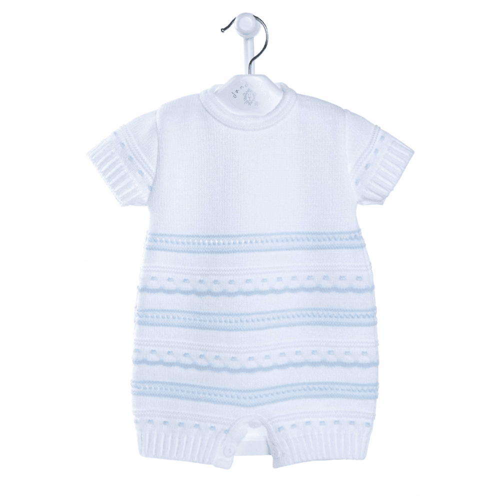 A2487 White and Blue Romper