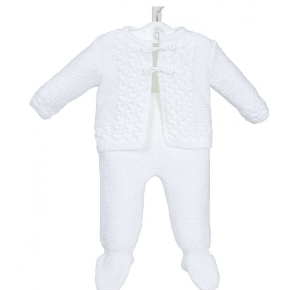 A1968 White Knitted & Trouser Set