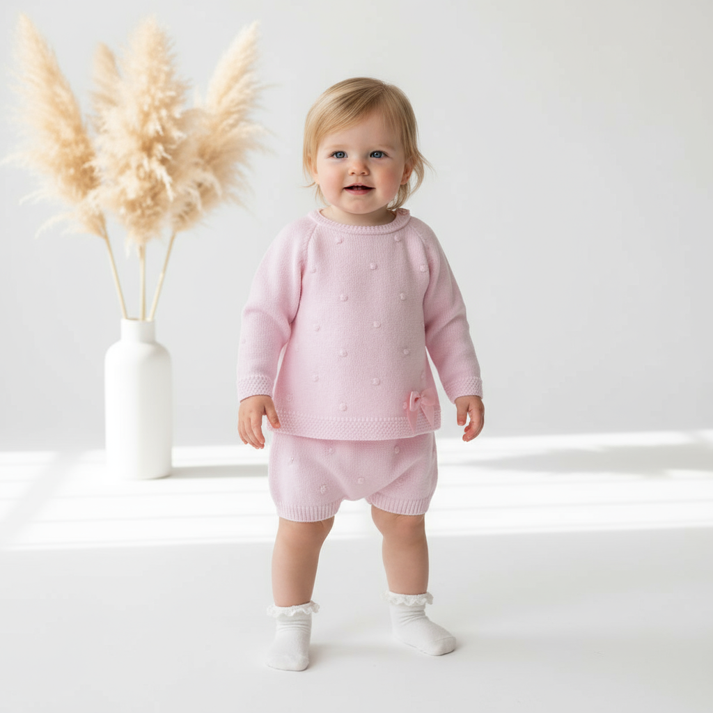 A3450 Knitted Pink 3 Piece