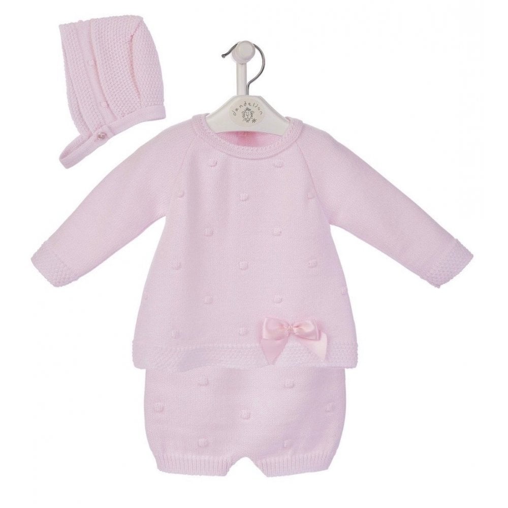 A3450 Knitted Pink 3 Piece