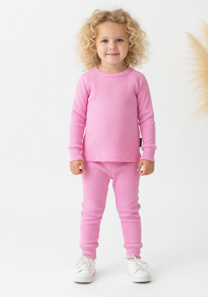 Cribstar Pink Ribbed Tracksuit Set