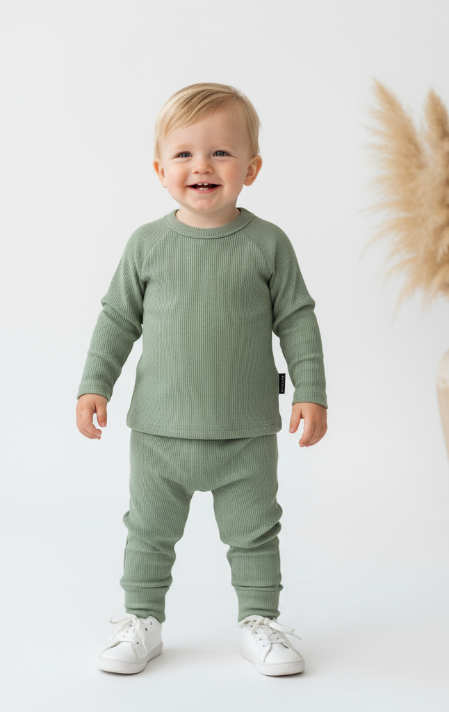Cribstar Ribbed Lounge Set Light Khaki