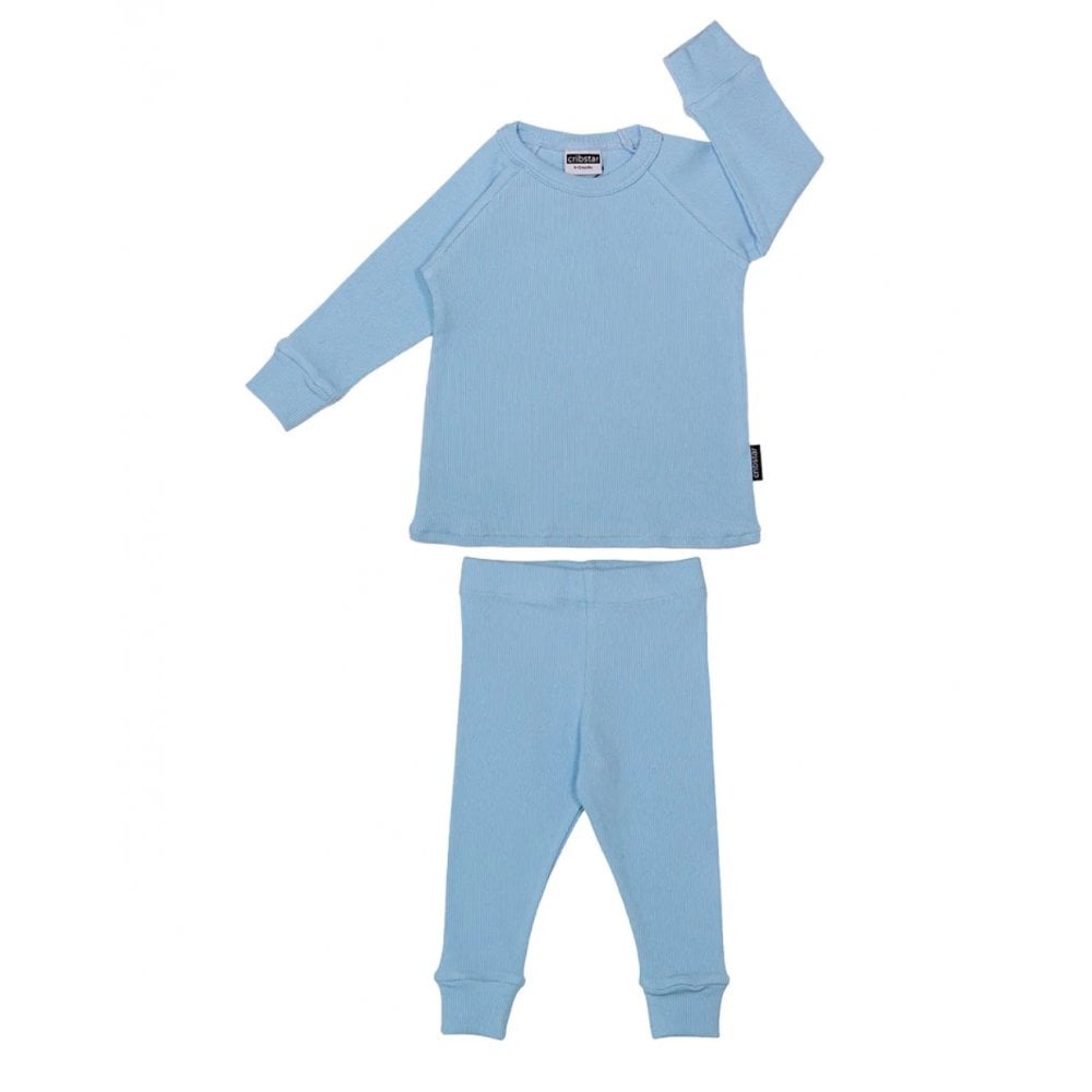 Cribstar Ribbed Lounge Set Baby Blue