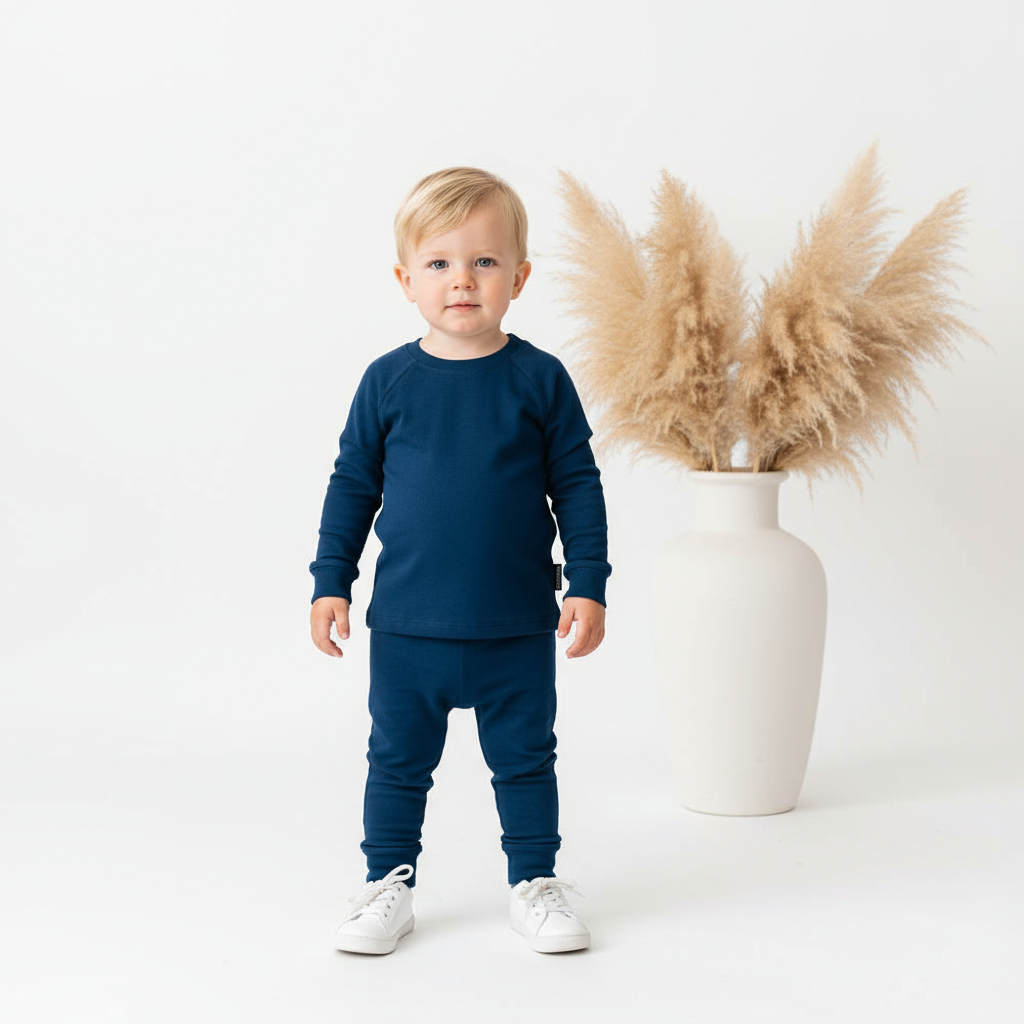 Cribstar Ribbed Lounge Set Ocean Blue
