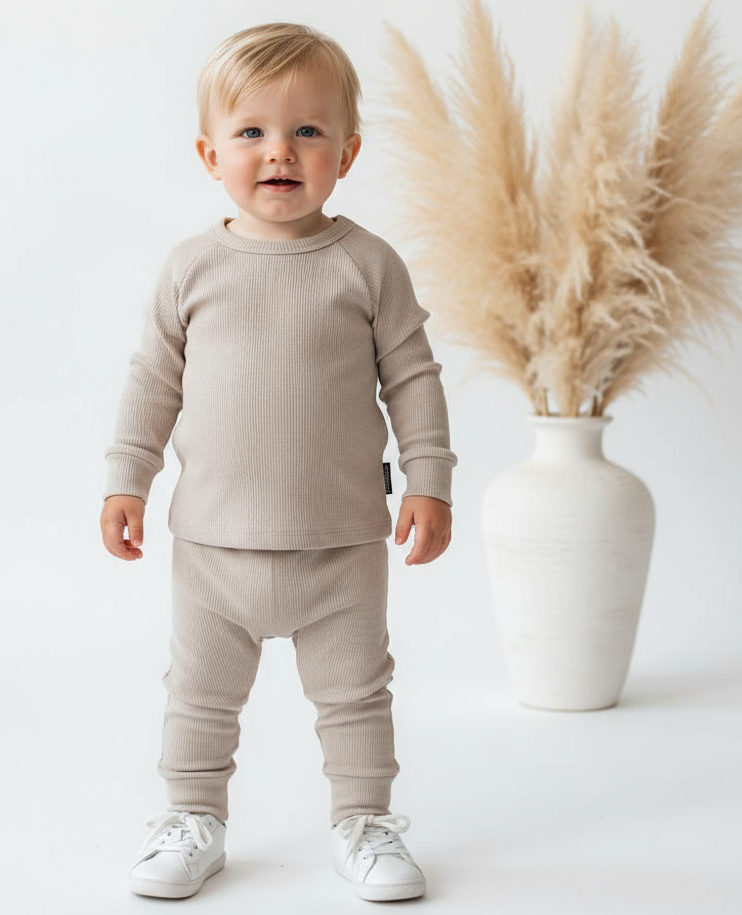 Cribstar Ribbed Lounge Set Oat