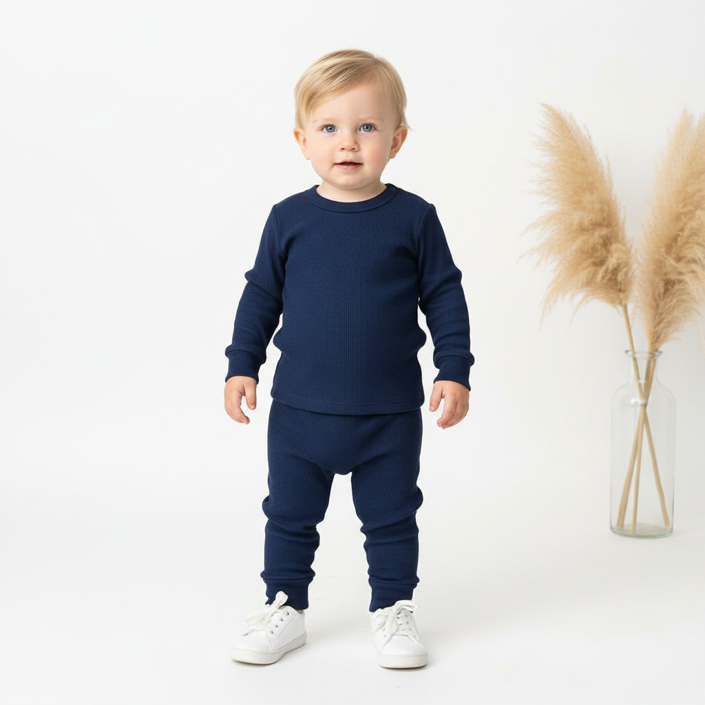Cribstar Ribbed Navy Lounge Suit