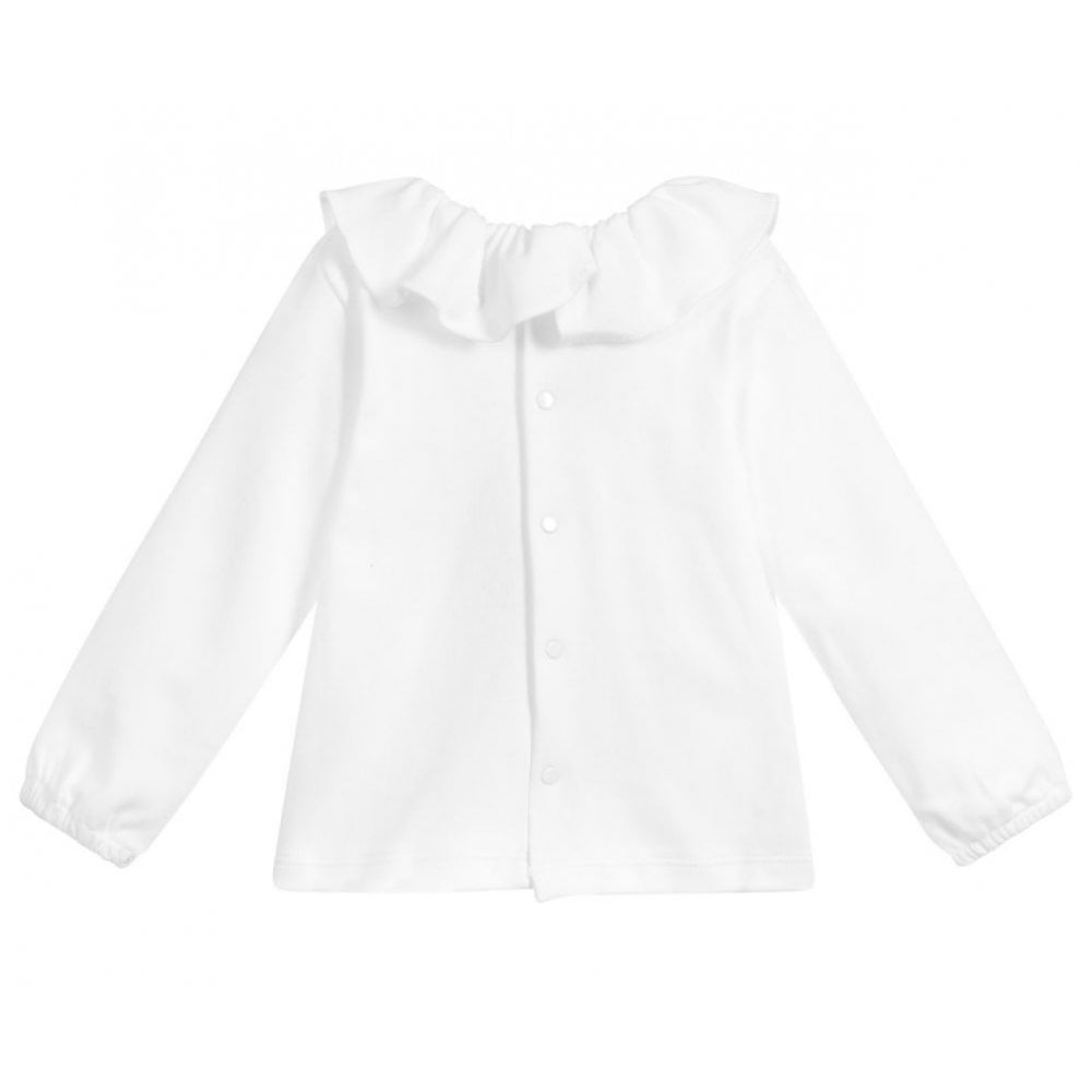 81117 White Frill Neck Top