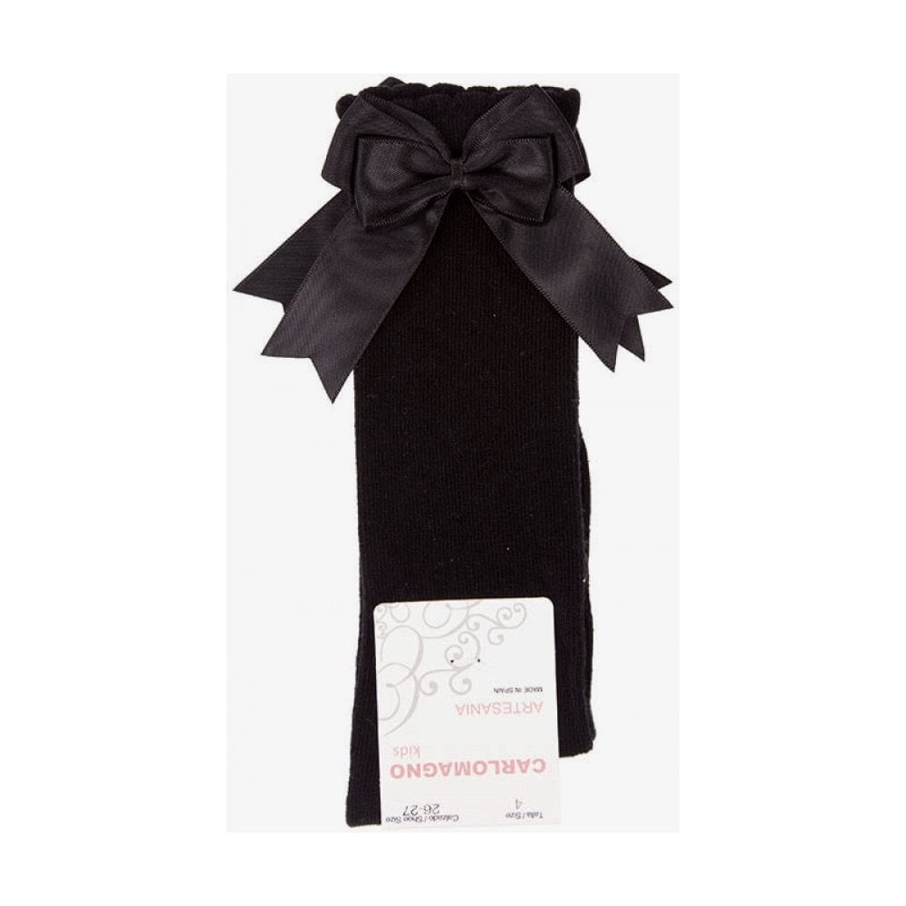 UKG2 Black Ribbon Bow Socks