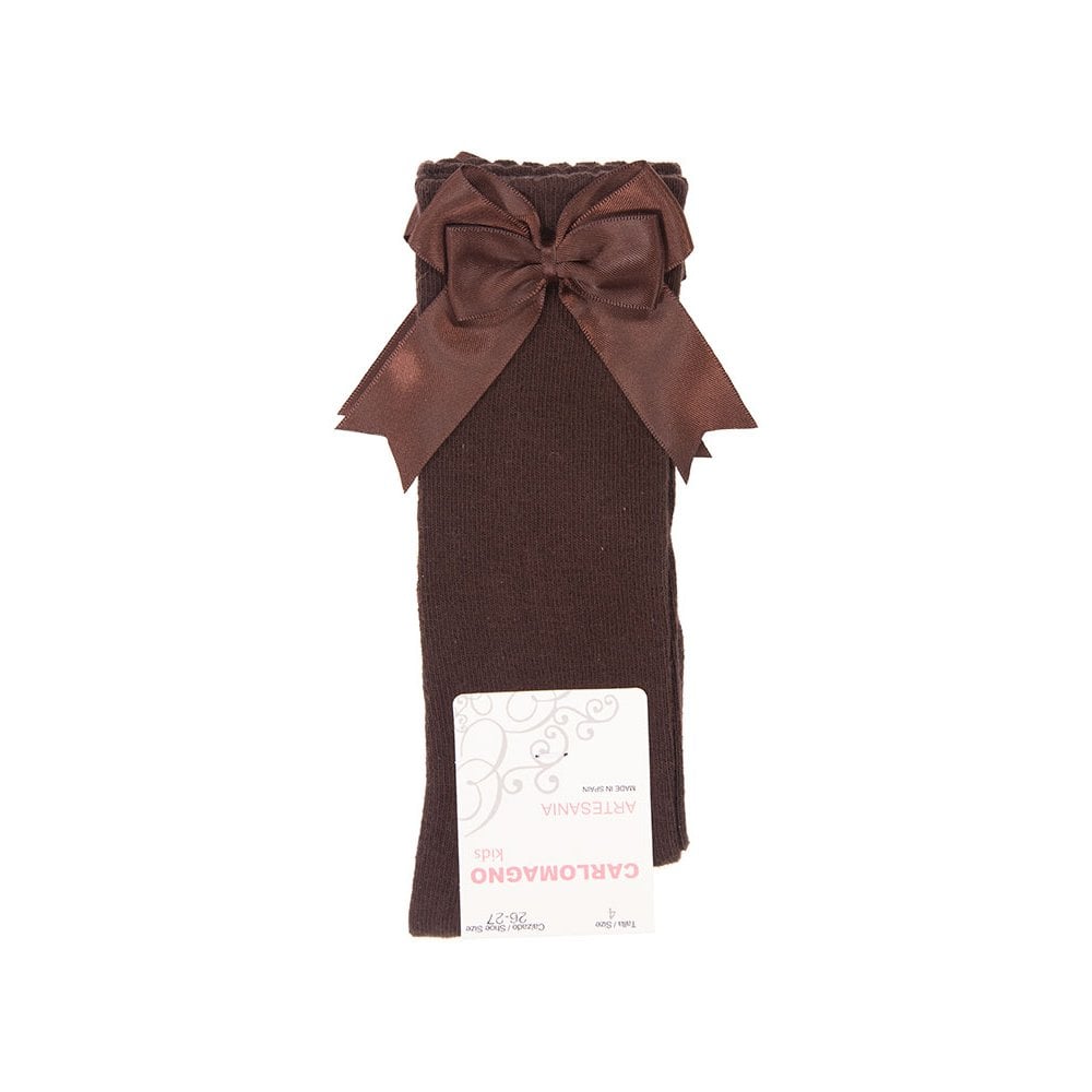 UKG2 Brown Ribbon Bow Socks