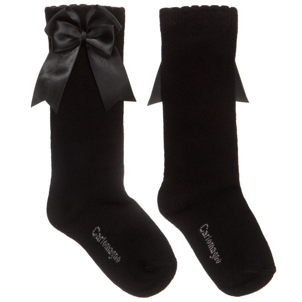 UKG2 Black Ribbon Bow Socks