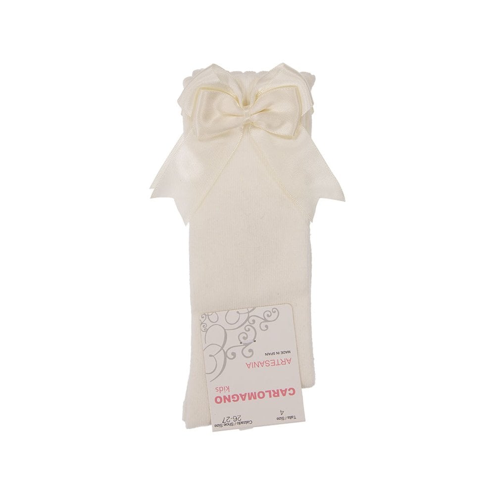 UKG2 Cream Ribbon Bow Socks