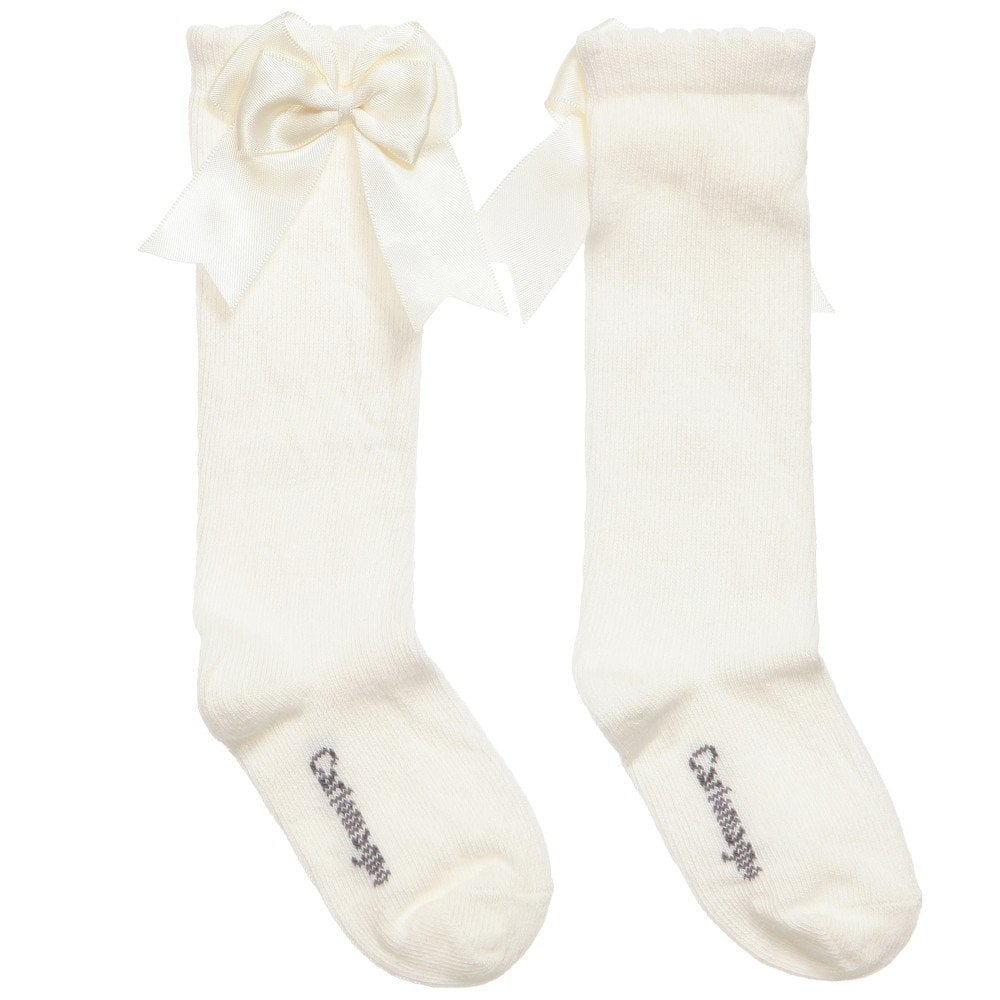UKG2 Cream Ribbon Bow Socks