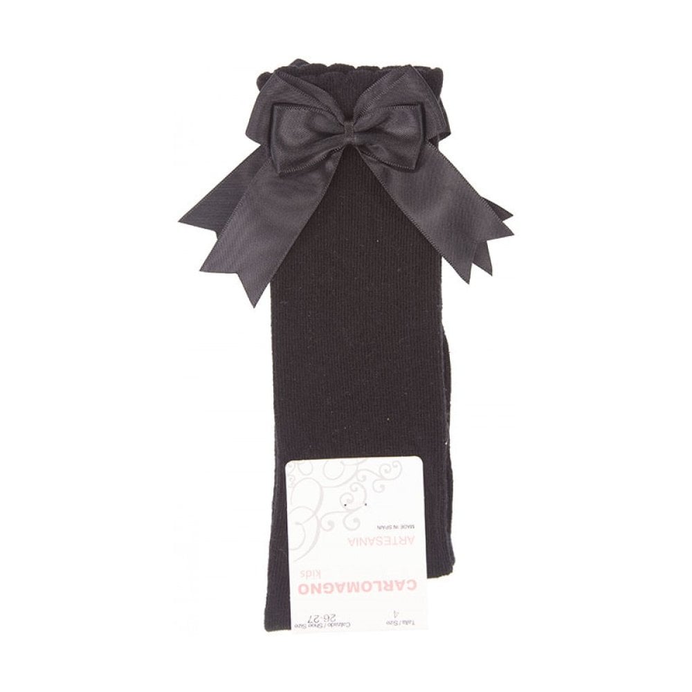 UKG2 Dark Grey Ribbon Bow Socks