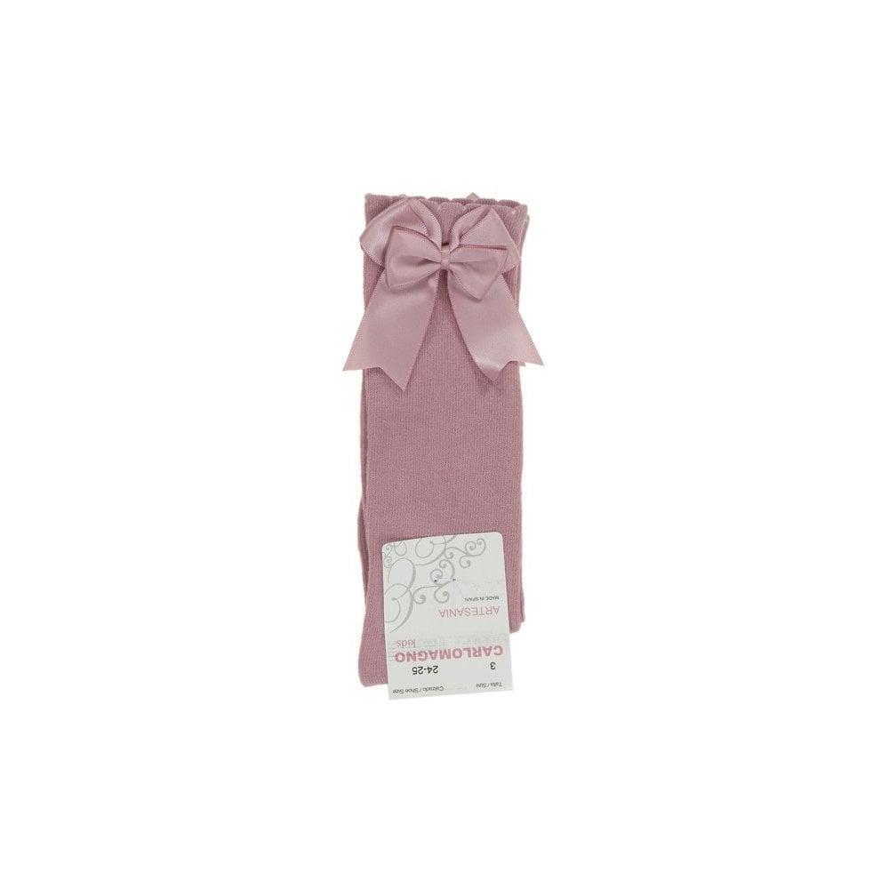 UKG2 Dusty Pink Ribbon Bow Socks