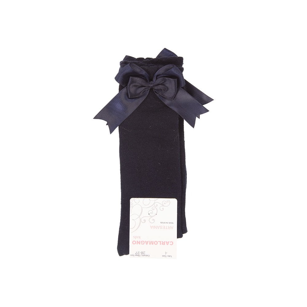 UKG2 Navy Ribbon Bow Socks