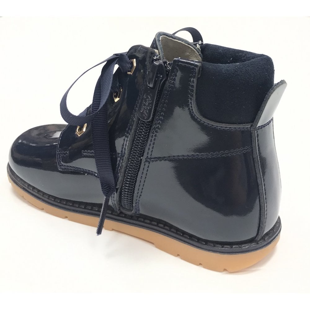 A2602 Navy Lace Up Boot