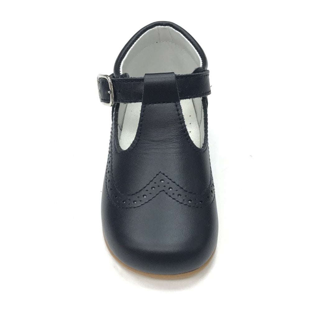 A71134 Navy Leather T-Bar Shoes
