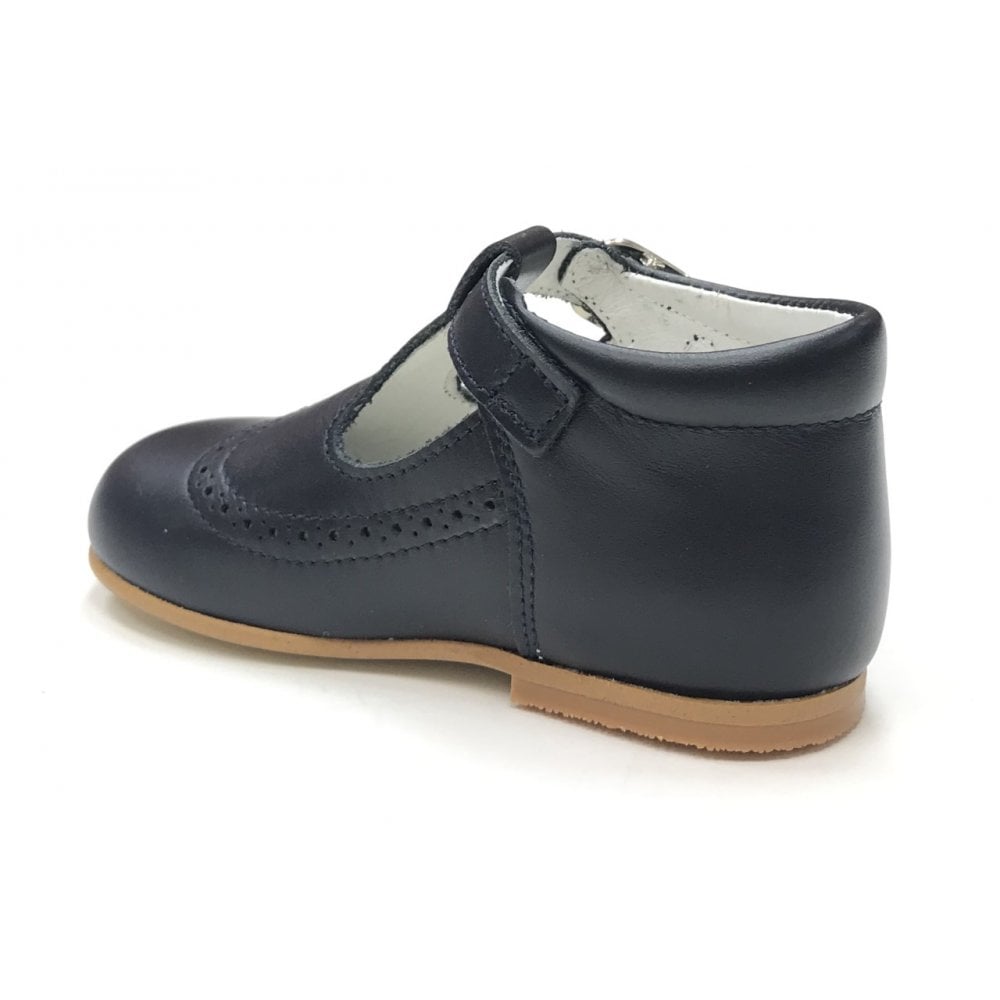 A71134 Navy Leather T-Bar Shoes