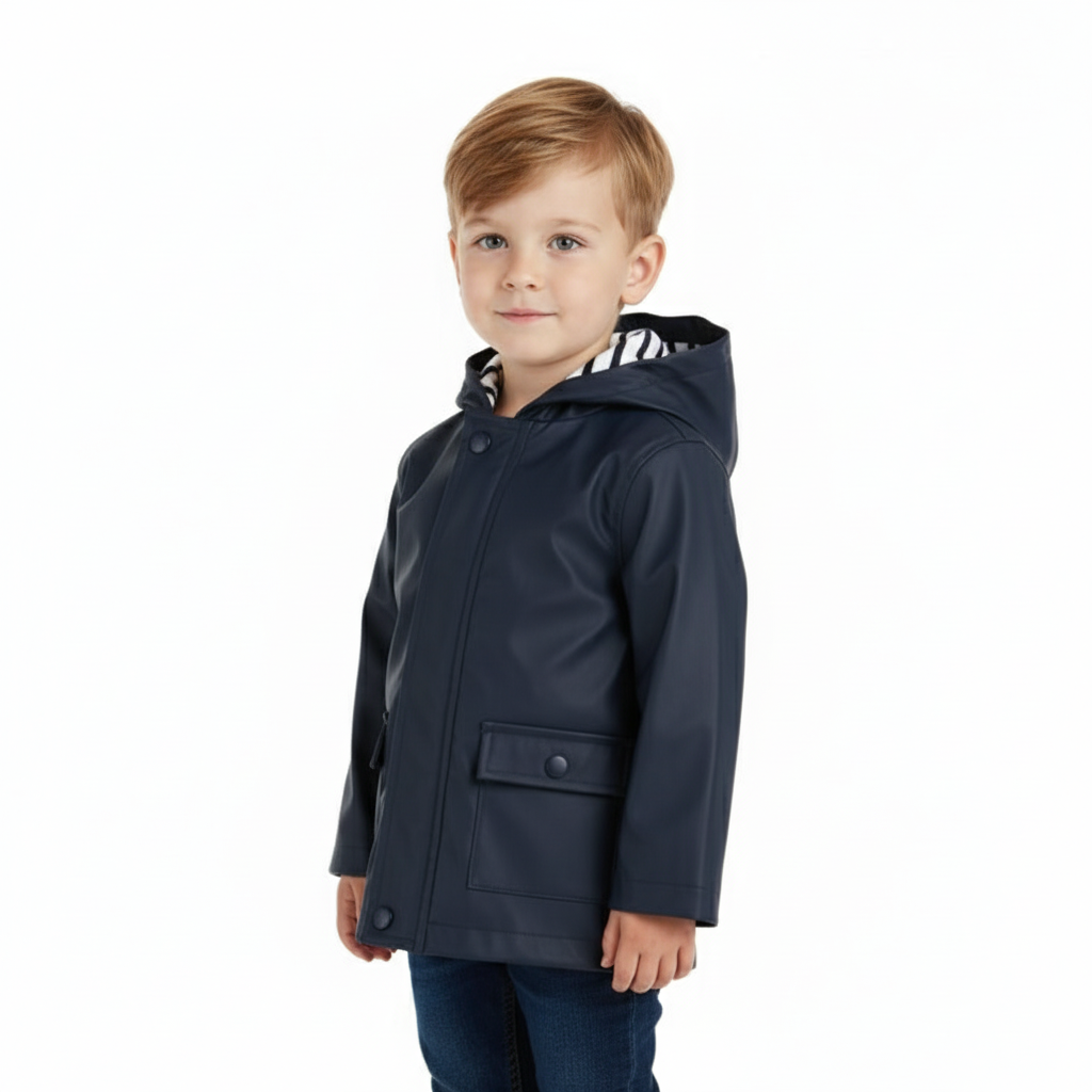 Fred Boys Lightweight Plain Navy Rain Mac
