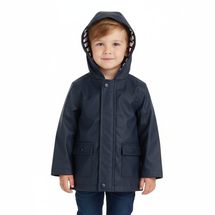 Fred Boys Lightweight Plain Navy Rain Mac