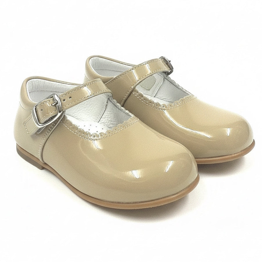 Mary Janes Girls Buckle Classic Shoe Camel Patent