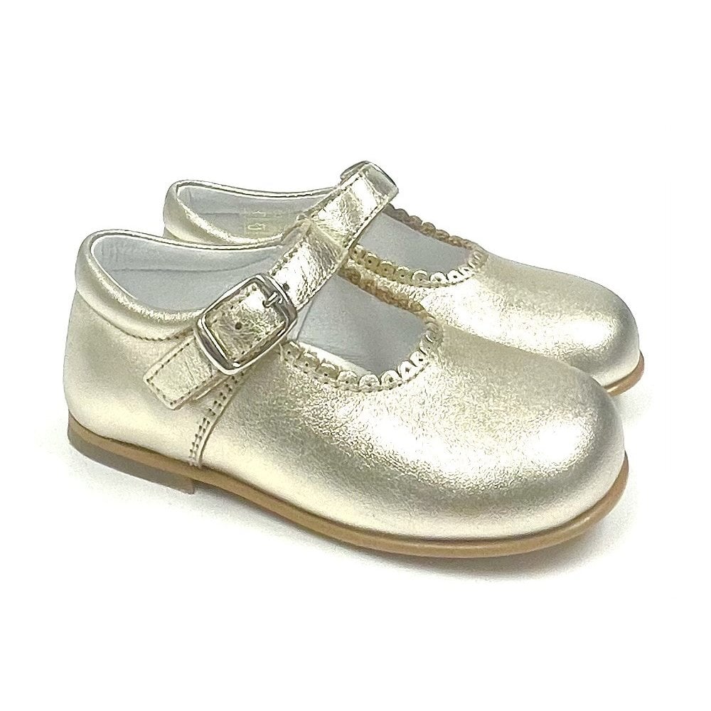 Mary Janes Girls Buckle Classic Shoe Gold