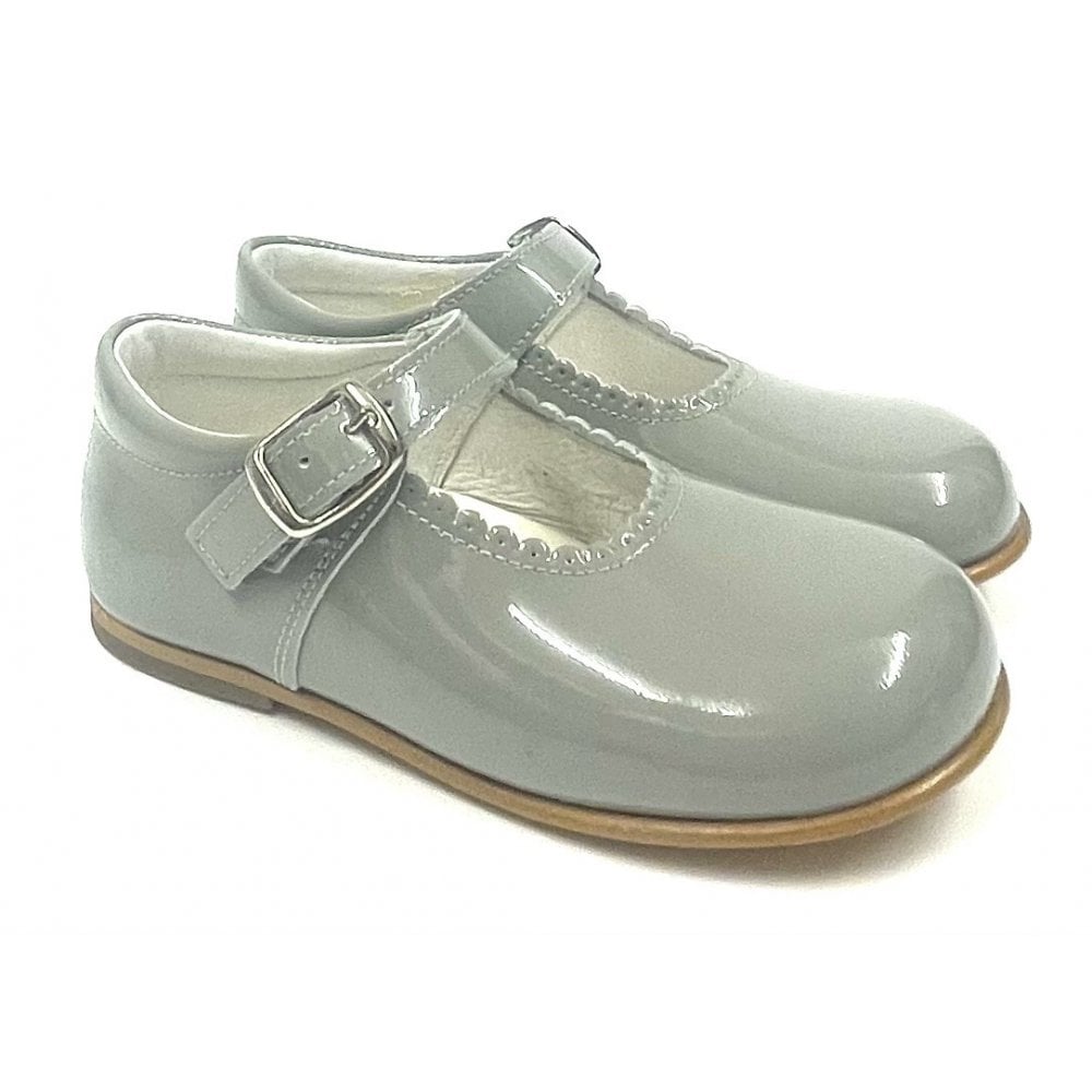 Mary Janes Girls Buckle Classic Shoe Grey Patent