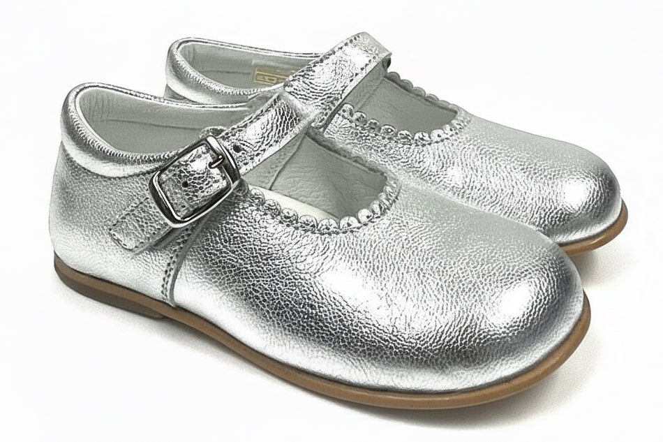 Mary Janes Girls Buckle Classic Shoe Silver
