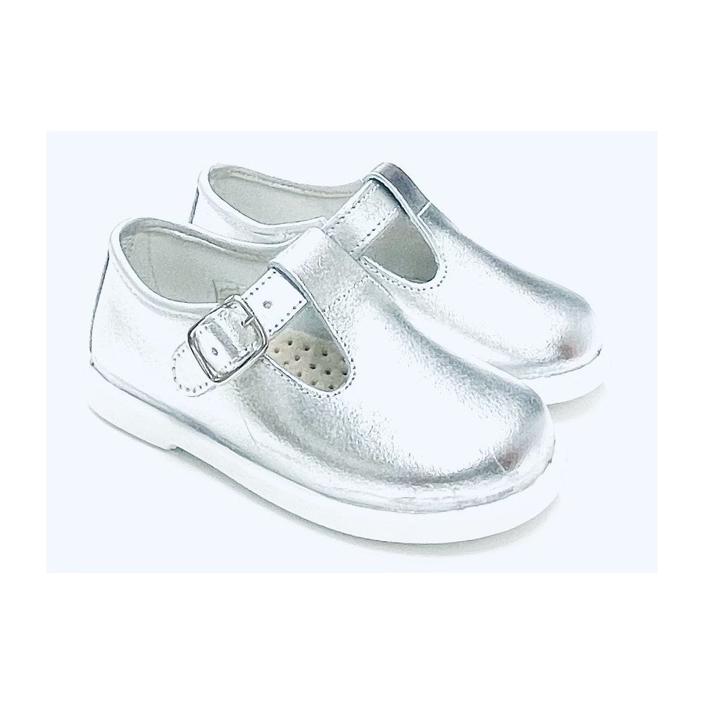 20200 Leather T-Bar Silver