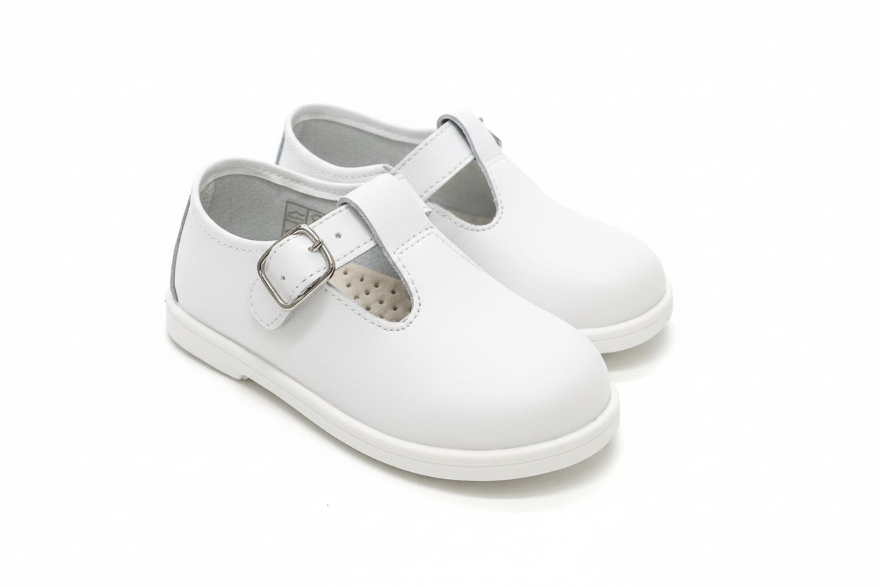 20200 Leather T-bar White