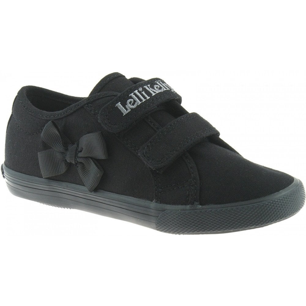 LK8199 Lily Black Canvas Bow Plimsole