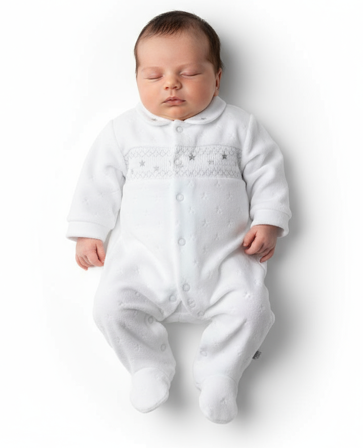 AV2503 White Star Baby Grow