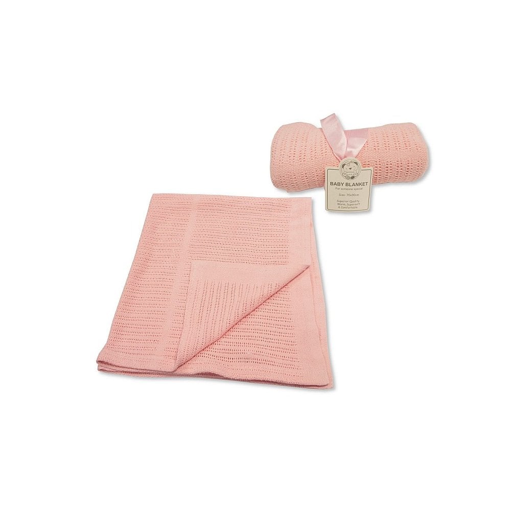 Baby Cellular Roll Blanket Pink