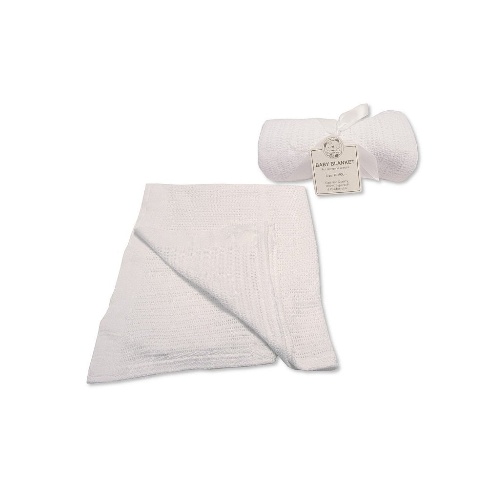 Baby Cellular Roll Blanket White