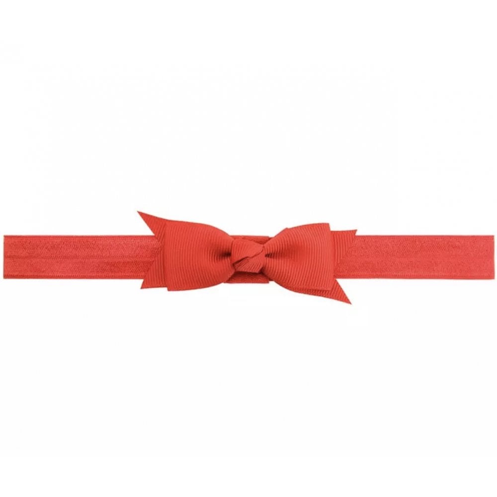 Baby Flat Bow Headband Red