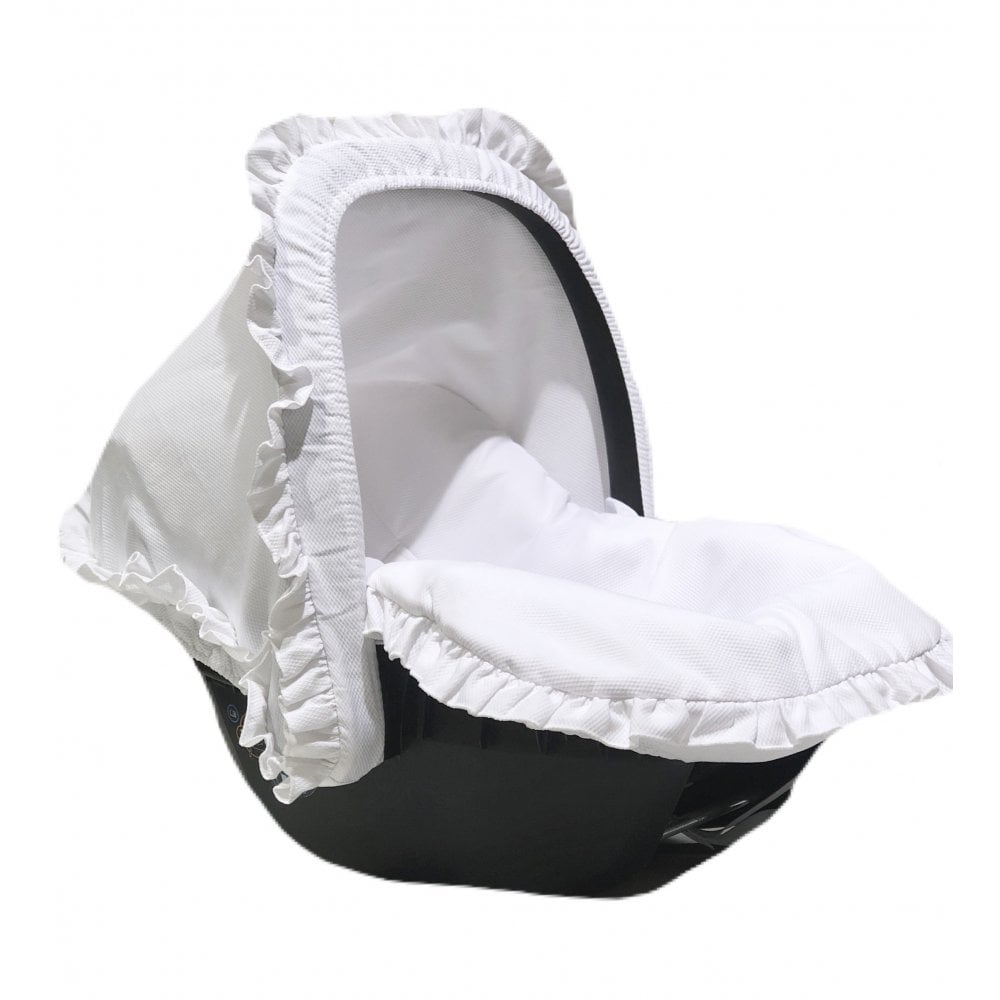 Basic Car Seat Liner With Hood White