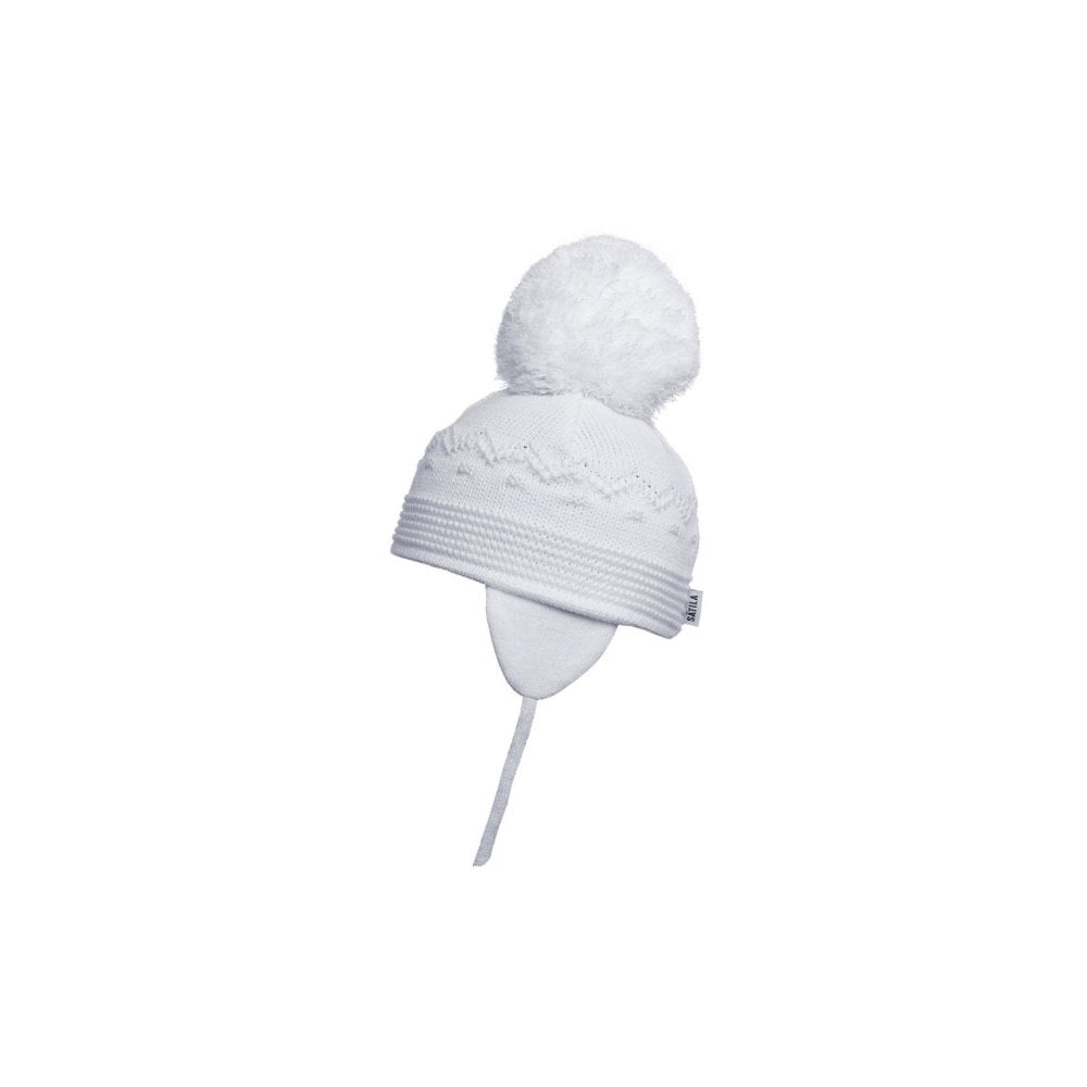 Belle White Pom Hat