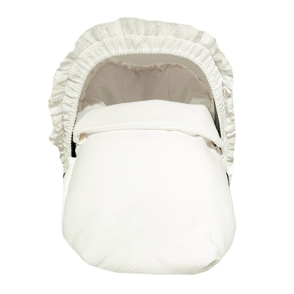 Chari Plain Cream Car Seat Liner, Muff and Hood