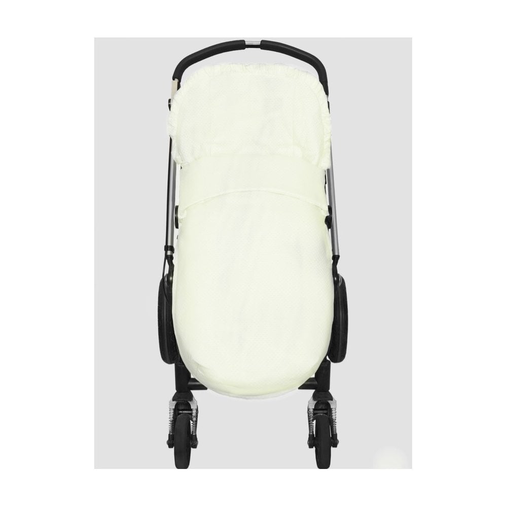 Chari Plain Cream Pram Liner and Muff
