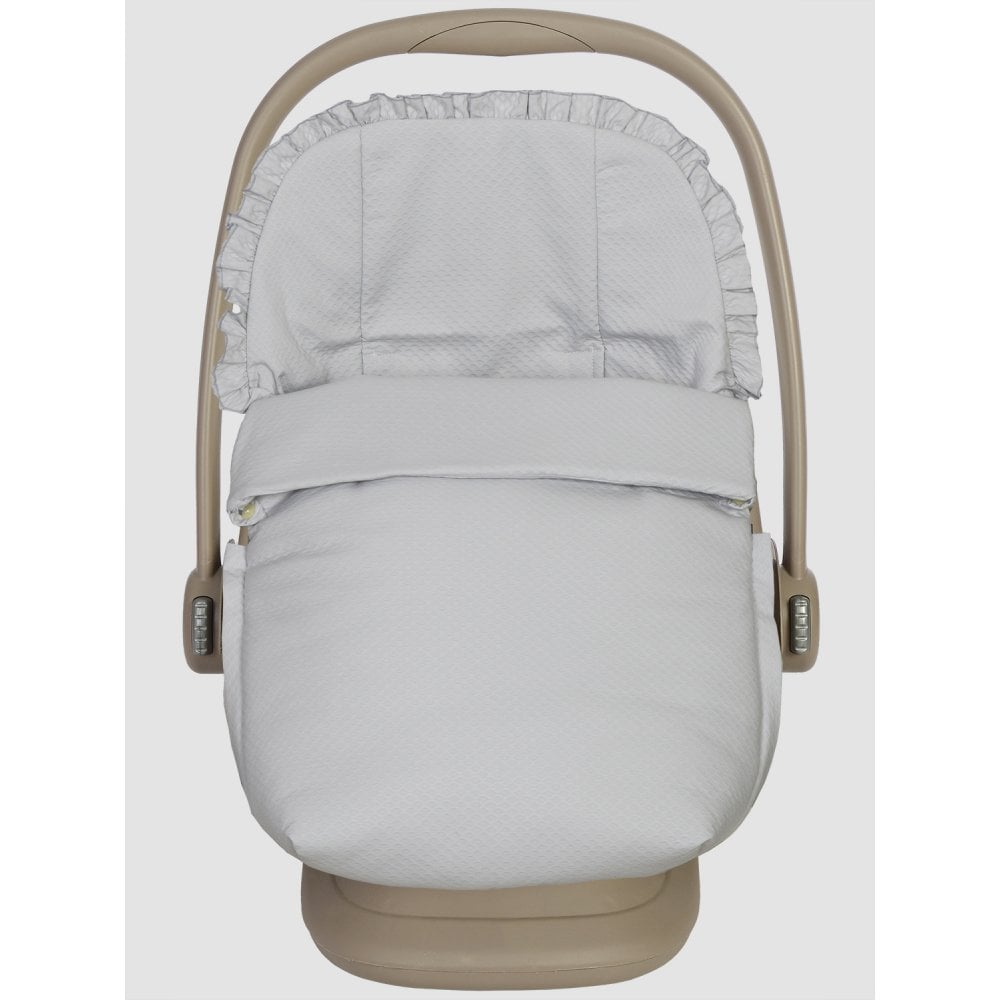 Chari Plain Grey Car Seat Liner, Muff and Hood
