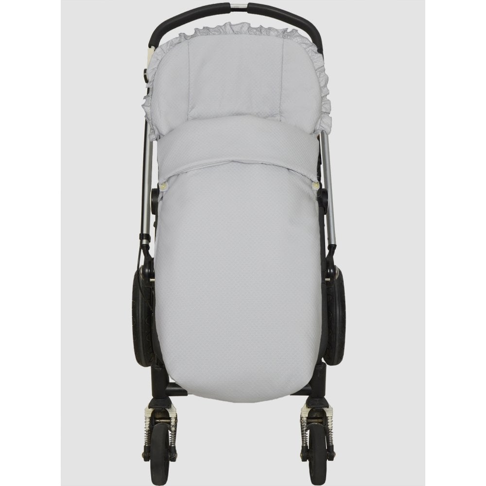 Chari Plain Grey Pram Liner and Muff