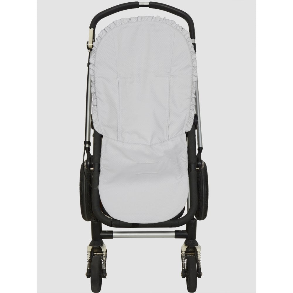 Chari Plain Grey Pram Liner and Muff