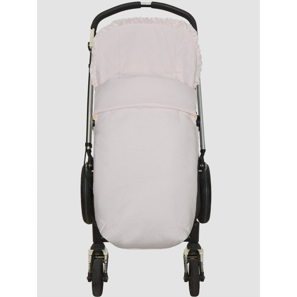 Chari Plain Pink Pram Liner and Muff